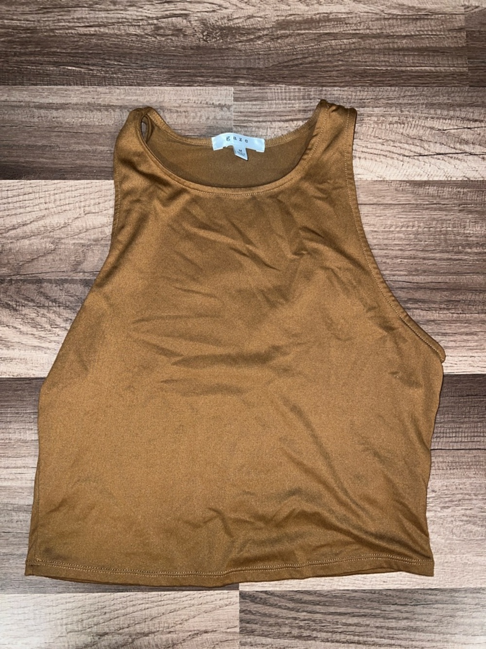 Brown Sleeveless Crop Tank Top - Womens